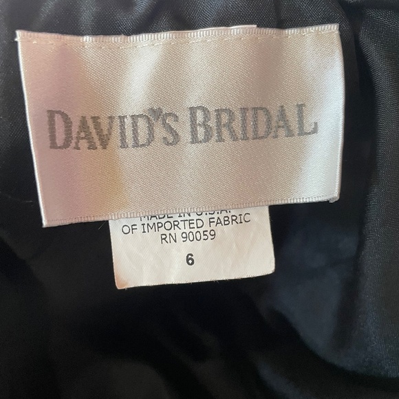 David's Bridal Dress - Strapless - W/Belt - Style 81599DC - Size 6 - Black Satin - Picture 4 of 9